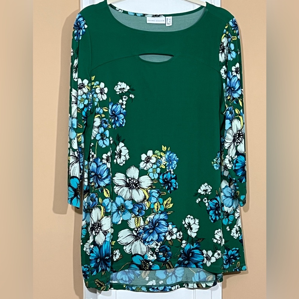 Susan Graver Liquid Knit Floral Print Tunic